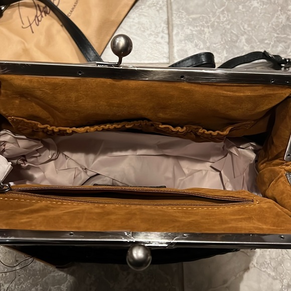 Patricia Nash Rora Frame Satchel, Tweed, Red Black New w/DustBag $229 (SOLD OUT) - Picture 6 of 11